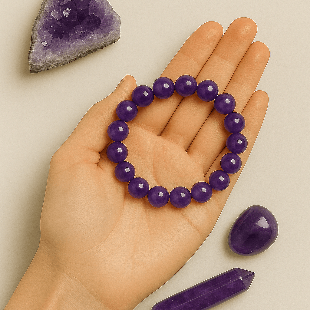 Amethyst Stone Bracelet – Natural Crystal for Peace, Protection & Spiritual Growth