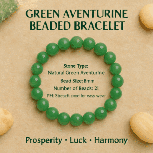 Green Aventurine Bracelet – Natural Crystal for Prosperity, Luck & Healing