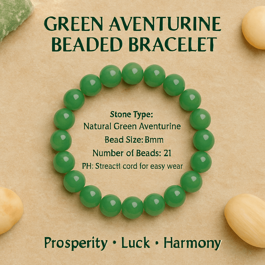 Green Aventurine Bracelet – Natural Crystal for Prosperity, Luck & Healing