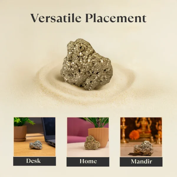 Dhan Lakshmi Pyrite Stone – Raw Golden Crystal for Money, Success & Vastu - Image 2