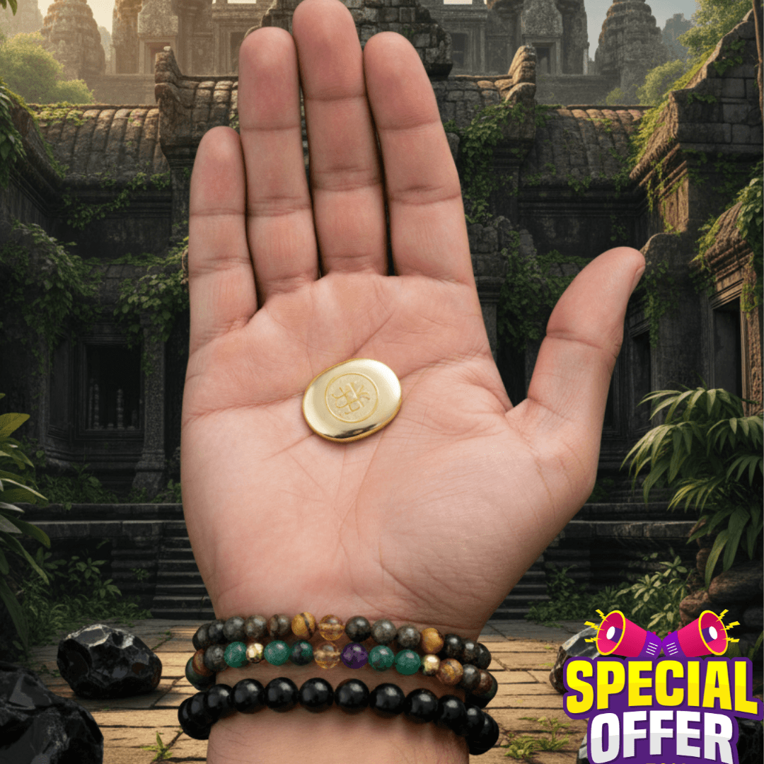 Ultimate Wealth Combo: Dhan Vriddhi Bracelet + FREE Power-Packed Pyrite & Obsidian Coin. - Image 3